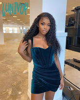 Lunivop High Quality Summer Velvet Bodycon Dress Sexy Women New Arrivals Lined Green Party